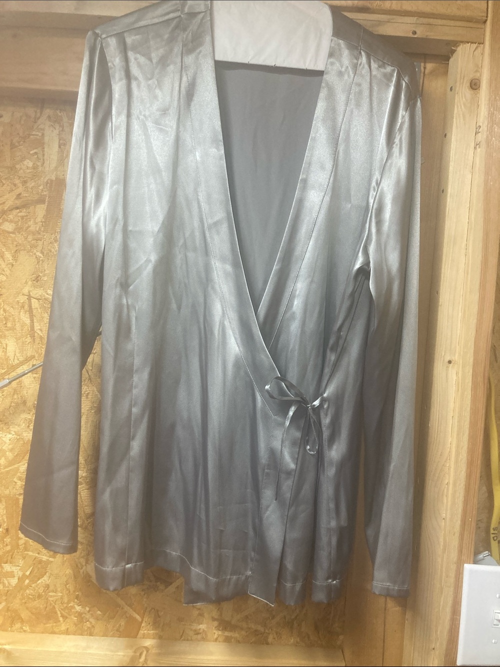 CHICO/Silver shiny Wrap Jacket (blouse)